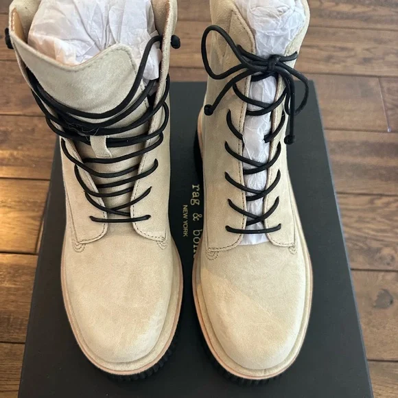 new rag & bone Sloane Boot - Suede Lace Up Ankle Boot - Picture 2 of 6
